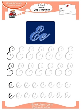 Çocuklar İçin Sesler Çizgi Çalışmaları Çalışma Sayfaları 